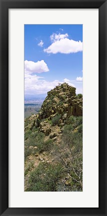 Framed Tucson Mountain Park facing East, Tucson, Arizona, USA Print