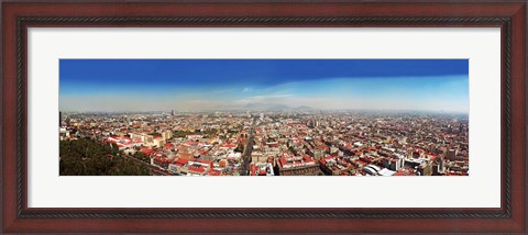 Framed Aerial view of cityscape, Mexico City, Mexico Print