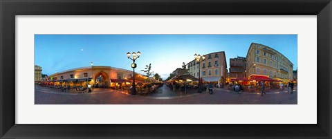 Framed Street with buildings at dusk, Nice, Alpes-Maritimes, Provence-Alpes-Cote d&#39;Azur, France Print