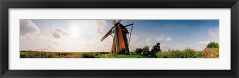 Framed Windmill in a farm, Netherlands Print