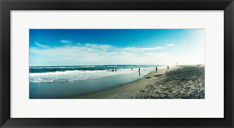 Framed Tourists on the beach, Fort Tilden Beach, Fort Tilden, Queens, New York City, New York State, USA Print