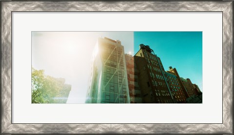 Framed Low angle view of buildings from the High Line in Chelsea, New York City, New York State, USA Print