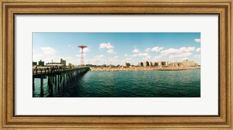 Framed People on the beach, Coney Island, Brooklyn, Manhattan, New York City, New York State, USA Print