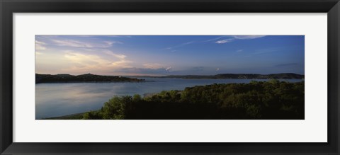 Framed Lake Travis at dusk, Austin, Texas Print