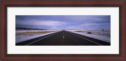 Framed Winter highway passing through a landscape, New Mexico, USA Print