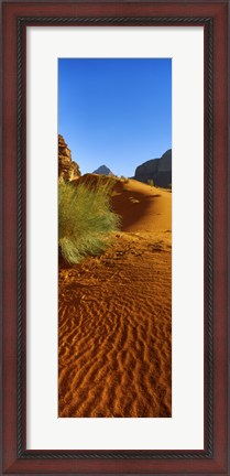 Framed Sand dunes in a desert, Jordan (vertical) Print