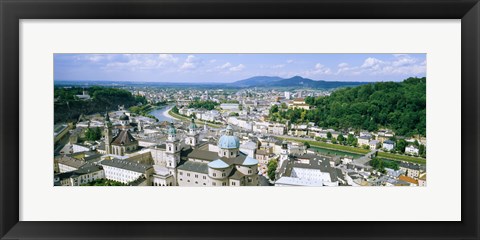 Framed Buildings in a city, view from Hohensalzburg Castle, Salzburg, Austria Print