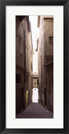 Framed Narrow alley with old buildings, Siena, Siena Province, Tuscany, Italy Print