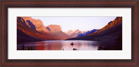 Framed St. Mary Lake at US Glacier National Park, Montana, USA Print