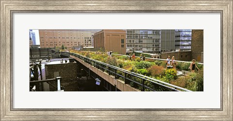 Framed Tourists in an elevated park, High Line, Manhattan, New York City, New York State, USA Print