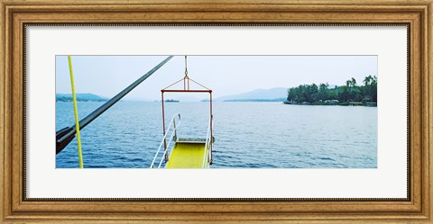 Framed Lake George viewed from a steamboat, New York State, USA Print