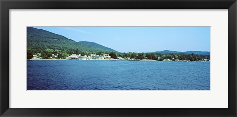 Framed View of a dock, Lake George, New York State, USA Print