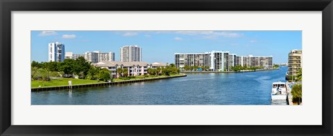 Framed Buildings on Intracoastal Waterway, Hollywood Beach, Hollywood, Florida Print