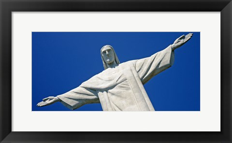 Framed Low angle view of the Christ The Redeemer, Corcovado, Rio De Janeiro, Brazil Print