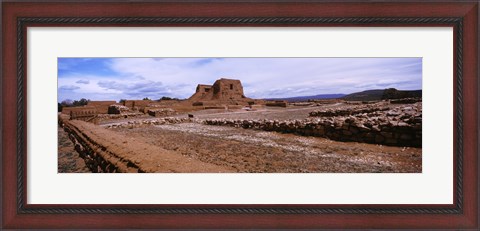 Framed Landscape view of church ruins, Pecos National Historical Park, New Mexico, USA Print