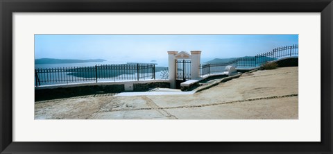Framed Gate and fence, Santorini, Greece Print