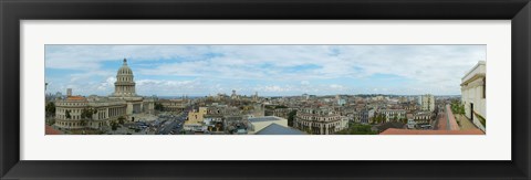 Framed High angle view of a cityscape, El Capitolio, Havana, Cuba Print