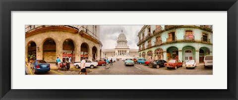 Framed Street View of Government buildings in Havana, Cuba Print