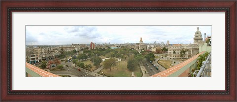 Framed Aerial View of Government buildings in Havana, Cuba Print