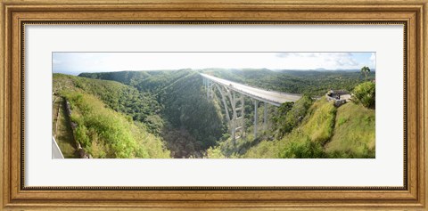 Framed High angle view of a bridge, El Puente de Bacunayagua, Matanzas, Cuba Print