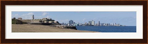 Framed Morro Castle with city at the waterfront, Havana, Cuba 2013 Print