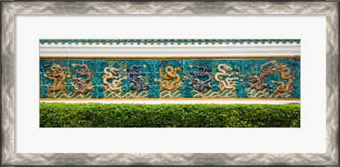 Framed Dragon frieze outside a building, Singapore Chinese Chamber of Commerce and Industry, Singapore Print