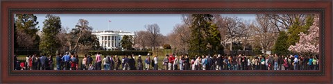 Framed Tourists in front of White House, Washington DC, USA Print