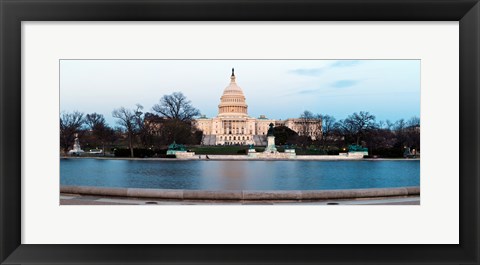 Framed Government building at dusk, Capitol Building, National Mall, Washington DC Print