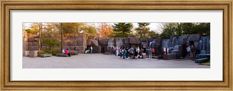 Framed Tourists at Franklin Delano Roosevelt Memorial, Washington DC, USA Print