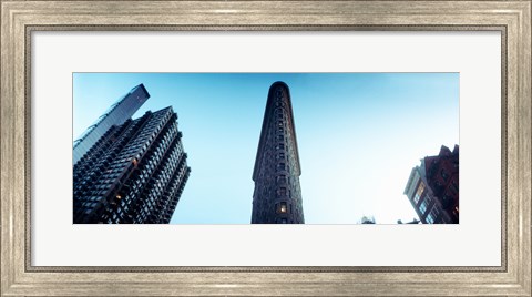 Framed Low angle view of the skyscrapers, Flatiron Building, 23rd Street, Manhattan, New York City, New York State, USA Print