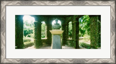 Framed Memorial statue in the house of cedar, Jardim Botanico, Zona Sul, Rio de Janeiro, Brazil Print