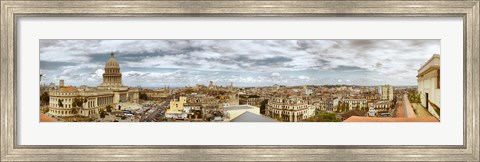 Framed Aerial view of a city, Havana, Cuba Print