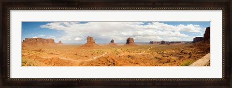 Framed Buttes in a desert, The Mittens, Monument Valley Tribal Park, Monument Valley, Utah, USA Print