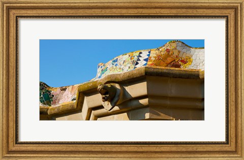 Framed Architectural detail of a building, Park Guell, Barcelona, Catalonia, Spain Print