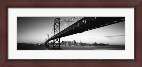 Framed Bay Bridge in black and white, San Francisco Bay, San Francisco, California, USA Print
