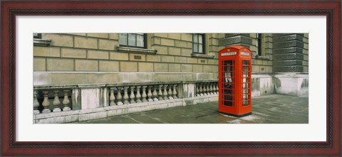 Framed Telephone booth at the roadside, London, England Print