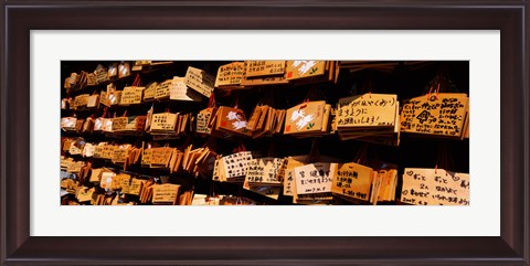 Framed Votive tablets in a temple, Tsurugaoka Hachiman Shrine, Kamakura, Kanagawa Prefecture, Kanto Region, Japan Print