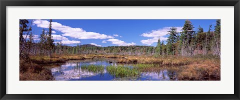 Framed Reflection of clouds in water, Raquette Lake, Adirondack Mountains, New York State, USA Print