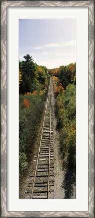 Framed Railroad tracks along Route 1A between Ellsworth and Bangor, Maine, USA Print
