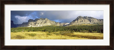 Framed Clouds over mountains, Many Glacier valley, US Glacier National Park, Montana, USA Print