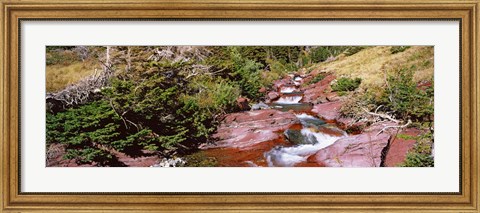 Framed Low angle view of a creek, Baring Creek, US Glacier National Park, Montana, USA Print