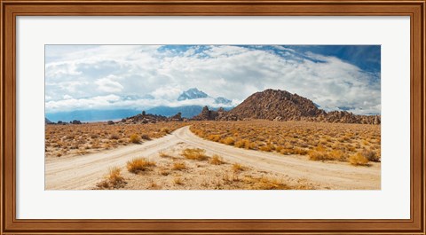 Framed Converging roads, Alabama Hills, Owens Valley, Lone Pine, California, USA Print