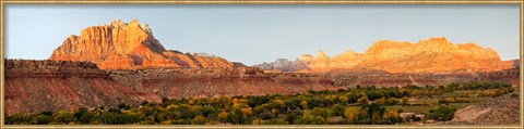 Framed Rock formations on a landscape, Zion National Park, Springdale, Utah, USA Print