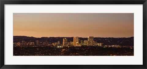 Framed Century City at night, Los Angeles, California Print