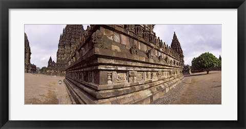 Framed Carving Details on 9th century Hindu temple, Indonesia Print