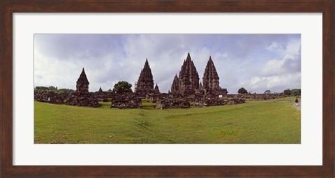Framed 9th century Hindu temple Prambanan on Java Island, Indonesia Print