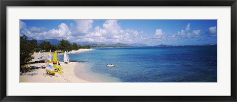 Framed High angle view of the beach, Kailua Beach, Oahu, Hawaii, USA Print
