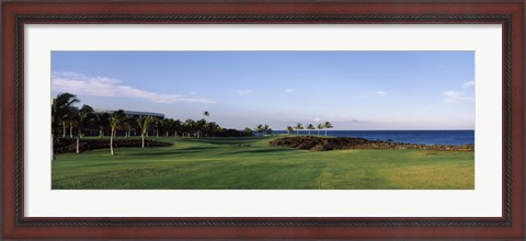 Framed Waikoloa Golf Course at the coast, Waikoloa, Hawaii, USA Print