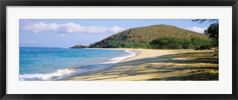Framed Surf on the beach, Big Beach, Makena, Maui, Hawaii, USA Print