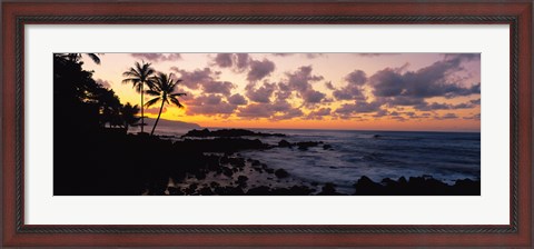 Framed Sunset North Shore, Oahu, Hawaii Print
